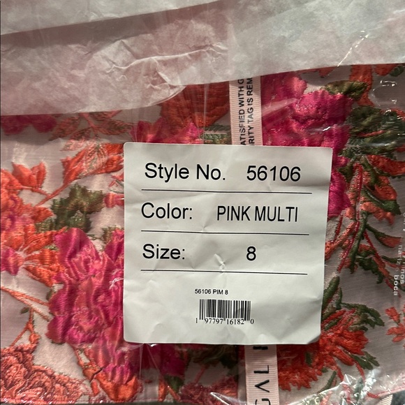 Mac Duggal by Ieena Pink Floral Brocade Balloon Sleeve Mini Dress - Picture 14 of 16